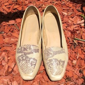 🐍ENZO ANGIOLINI🐍 LEATHER SNAKE TOP LOAFERS EUC